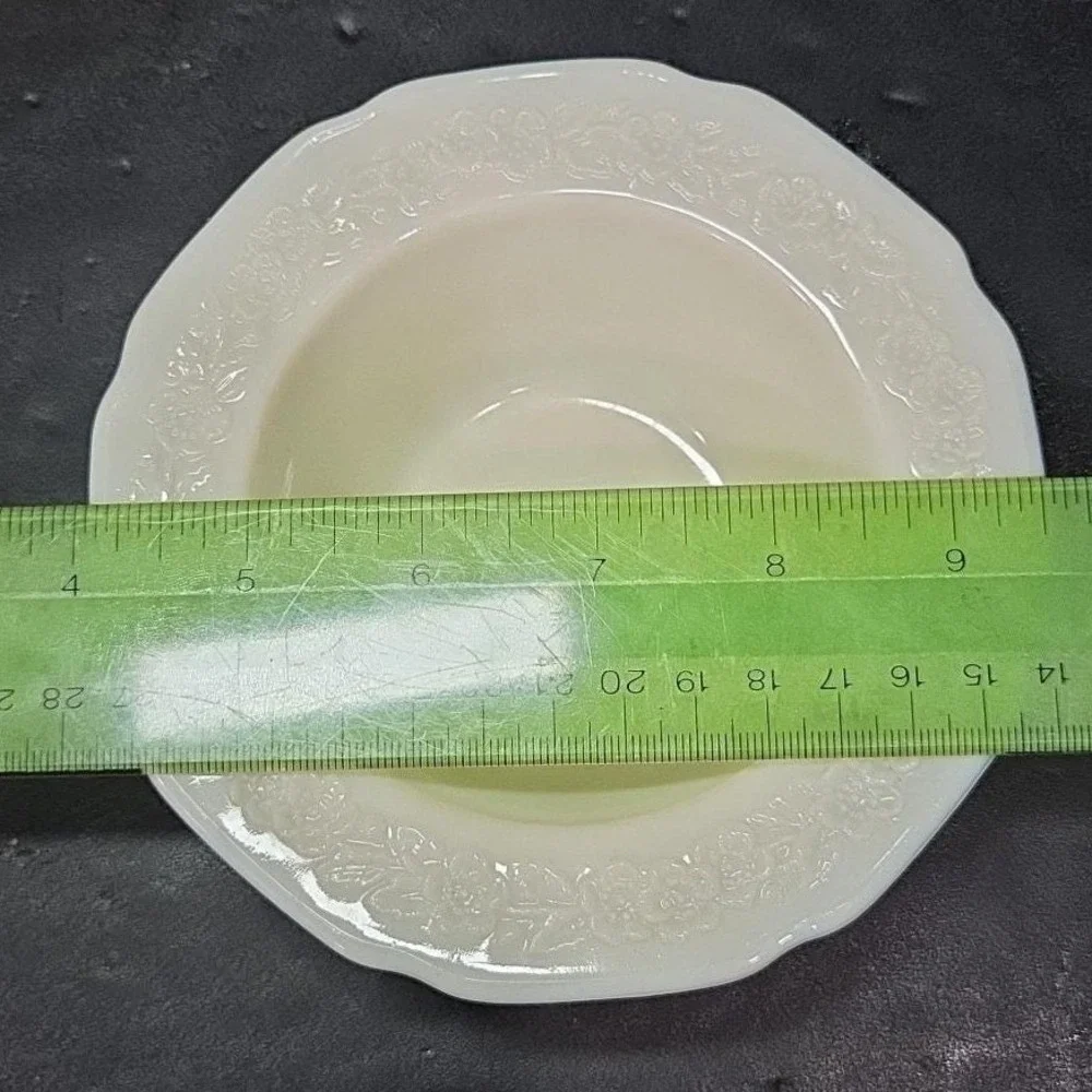 Indiana Glass Orange Blossom Dessert Bowls, Set‎ of 4, Vtg Off White Tableware